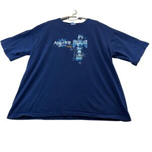 Princess Cruises T-Shirt Mens XL Blue Alaska Totem Pole Graphic Souvenir Tee